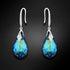 Sudraba auskari "Baroka III (Bermuda Blue)" ar Swarovski™ kristāliem